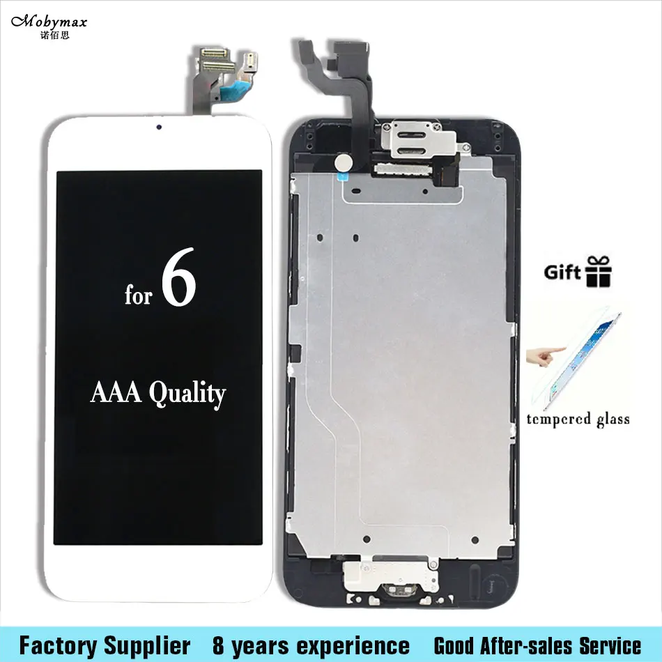 

AAA quality For iPhone 6 LCD Touch Screen Digitizer Complete Assembly with front camera + sensor flex + home button