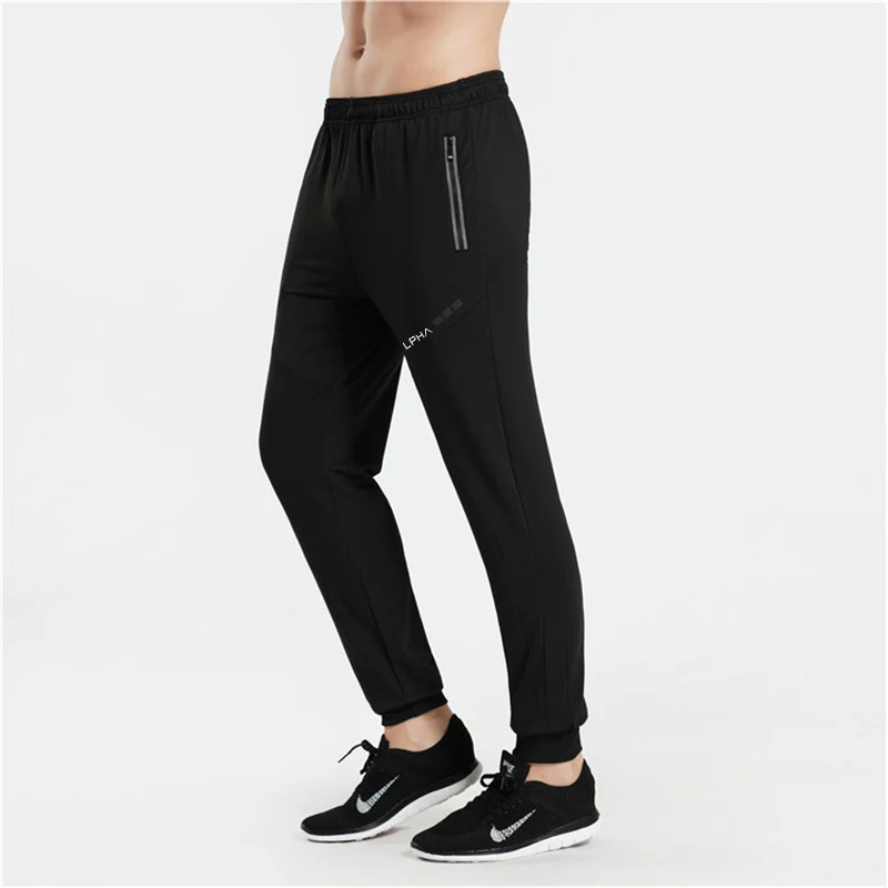 رجل ركض سراويل تقليدية اللياقة البدنية الذكور الرياضية رياضية القيعان نحيل Sweatpants بنطلون أسود صالات رياضية ركض السراويل الترنك
