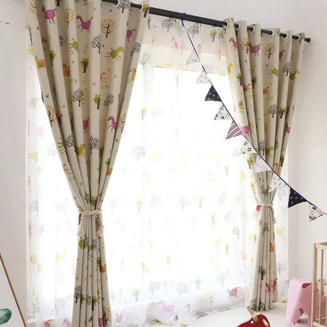 Cartoon Boys S Bedroom Blackout Curtains Kids Living Room Cute Cartoon Boys S Bedroom Blackout Curtains Kids Living Room Cute Horse Print Tulle Curtain Children Window
