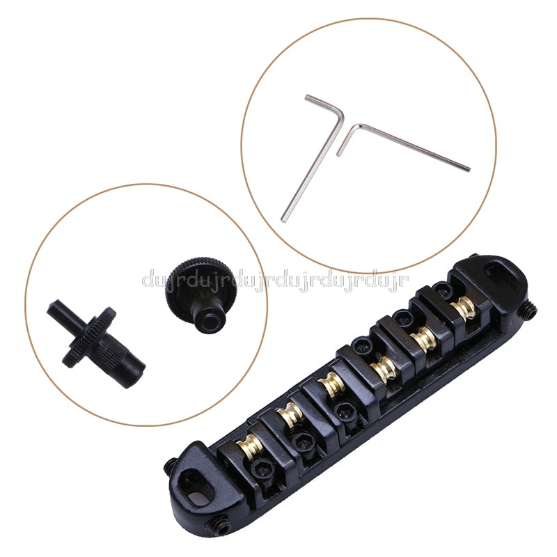 

Black Roller Saddle Locking Tune-O-Matic Chrome Bridge For Guitar N06 dropship