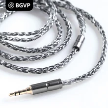 Cabo do fone de ouvido 8 BGVP 6N do núcleo 400 core OCC único cristal de cobre prateado HIFI headphone atualize cabo MMCX DM7 DMG DMS DM6