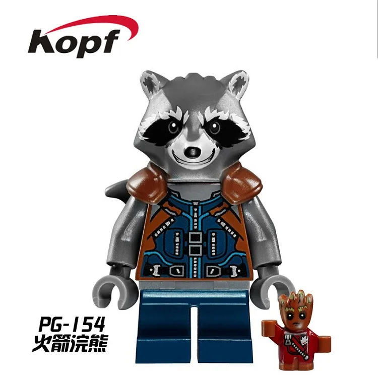 

20Pcs PG154 Building Blocks Rocket Raccoon Mantis Gamora Guardians of the Galaxy Super Heroes Bricks Model Toys for children
