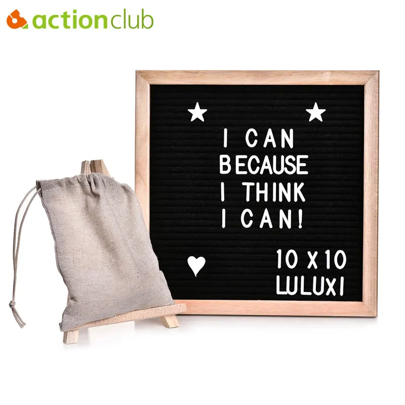 

Actionclub Black Felt Letter Board Set Letters Symbols Changeable Wooden Message Board Sign Oak Wood Frame Canvas Bag Wood Stand