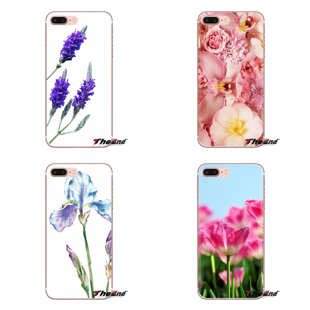 Simple lavender Purple flowers For Xiaomi Redmi 4A S2 Note 3 3S 4 4X 5 Plus 6 7 6A Pro Pocophone F1 Transparent Soft Case Covers |