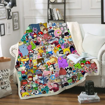 

Adventure Time 3D Printed Sherpa Blanket Couch Cover Travel Youth Bedding Outlet Velvet Plush Throw Fleece Blanket Bedspread New