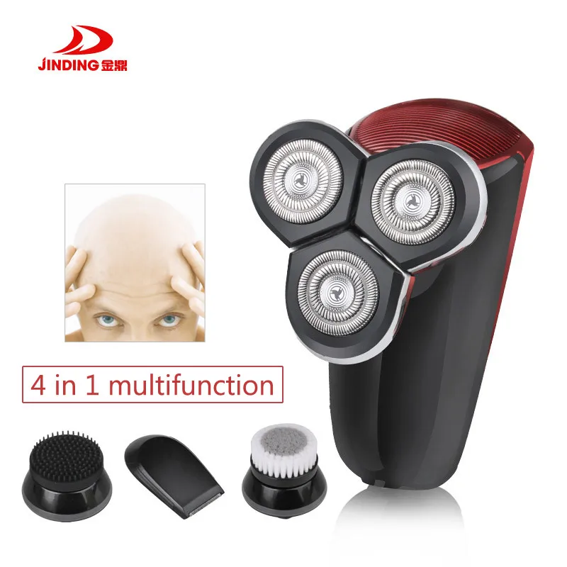 

JINDING 4 In 1 Electric Shaver Rechargeable Men Hair Trimmer 3D Floating Design Washable Facial Cleansing Razor Shaving Machine