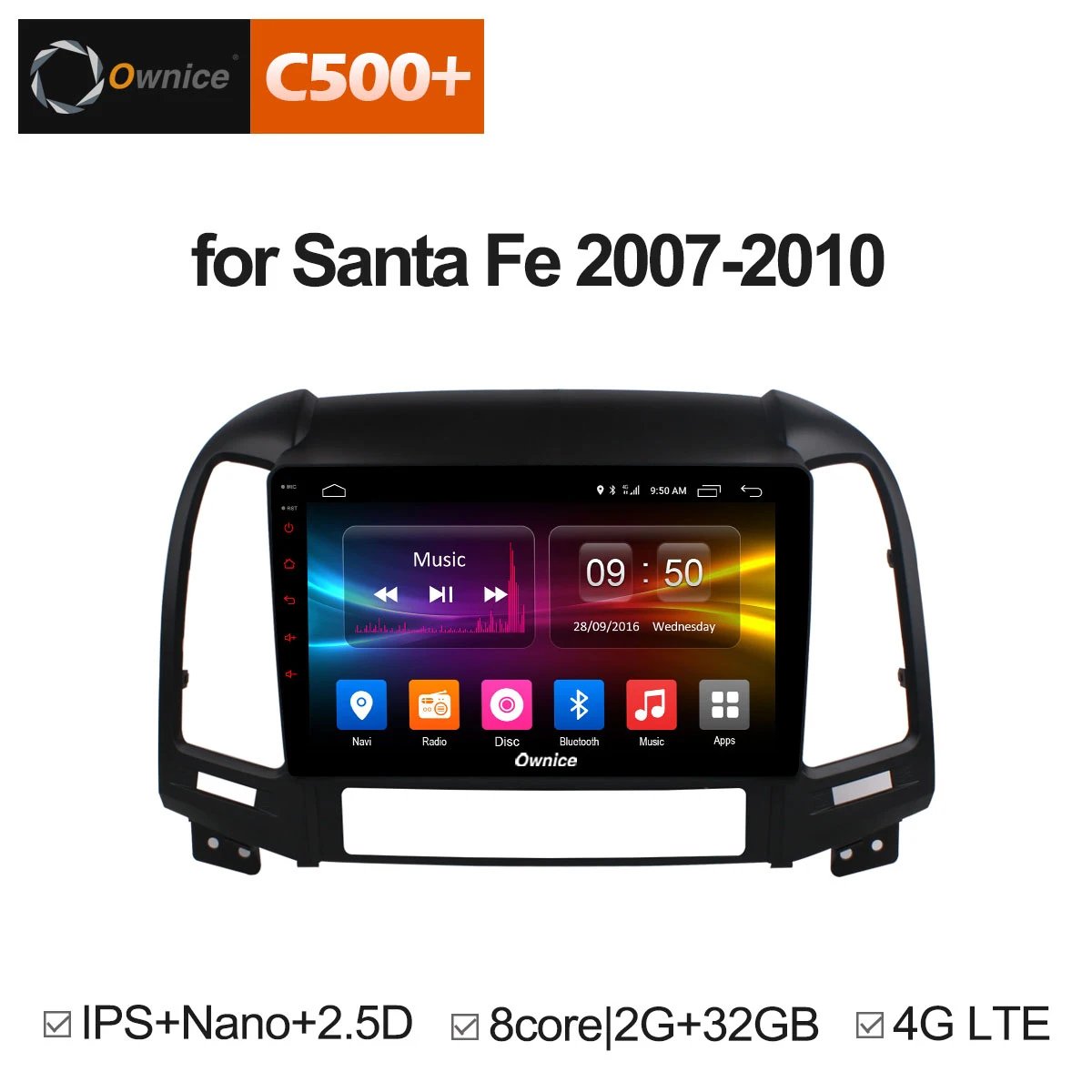 Perfect Android 8.1 Smart Car Computer System Multimedia DVD Radio Player for Hyundai Santa Fe 2007 2008 2009 2010 Radio Navigation gps 1