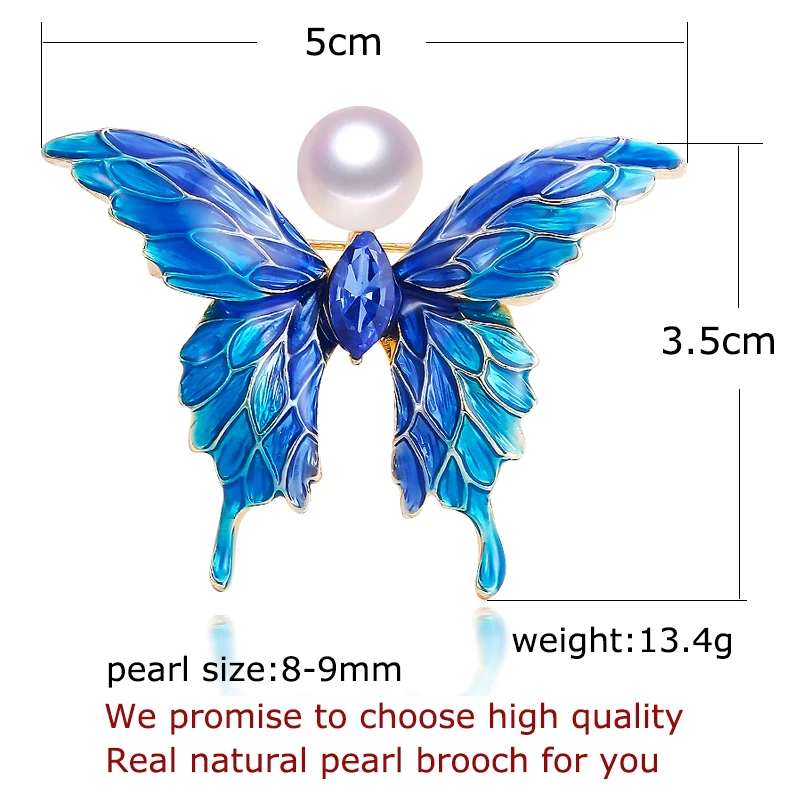 SHDIYAYUN новая эмалированная брошь с бабочкой брошь с натуральным пресноводным жемчугом булавки для женщин Свадебные ювелирные изделия Прямая с фабрики