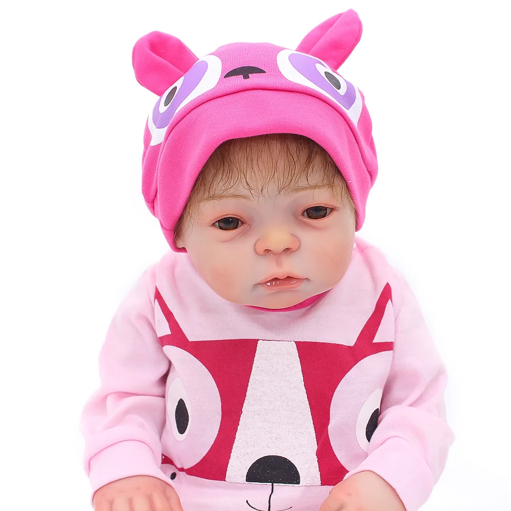 

22inch fashion Baby Reborn Dolls Kids Toy Full Silicone Vinyl Alive Doll high end princess bathe reborn doll play house toys