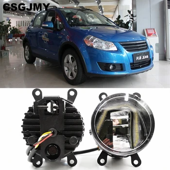 

CSGJMY 3-IN-1 Functions Auto LED For Suzuki SX4 2011-2018 DRL Daytime Running Light Car Projector Fog Lamp with yellow signal