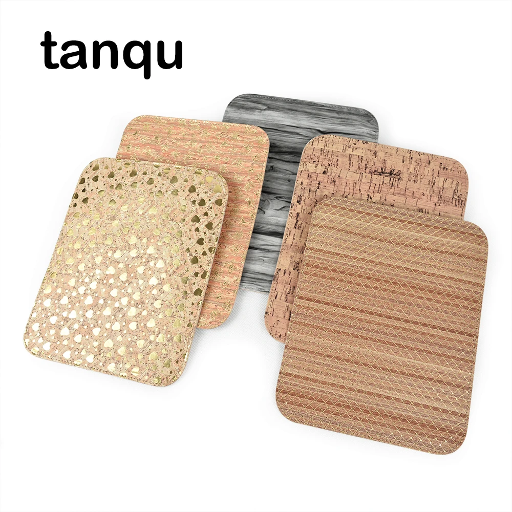 tanqu Leather Flap Cover for Obag O Pocket bag Lid Clamshell Wood Grain Pattern PU Flap Magnetic Lock Snap Fastener