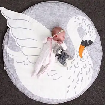 

Cartoon Multifunction Wearable 3D Swan Baby Quilted Crawling Mats Toy Pad Round Sleeping Blanket Padded Racing Carpet Matress