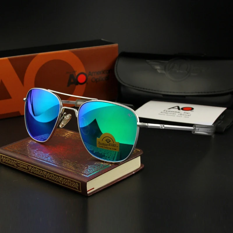 Pilot Sun glass es мужские высококачественные брендовые дизайнерские AO солнцезащитные очки es 55 мм для мужских американских армейских военных Оптических стеклянных линз QF556