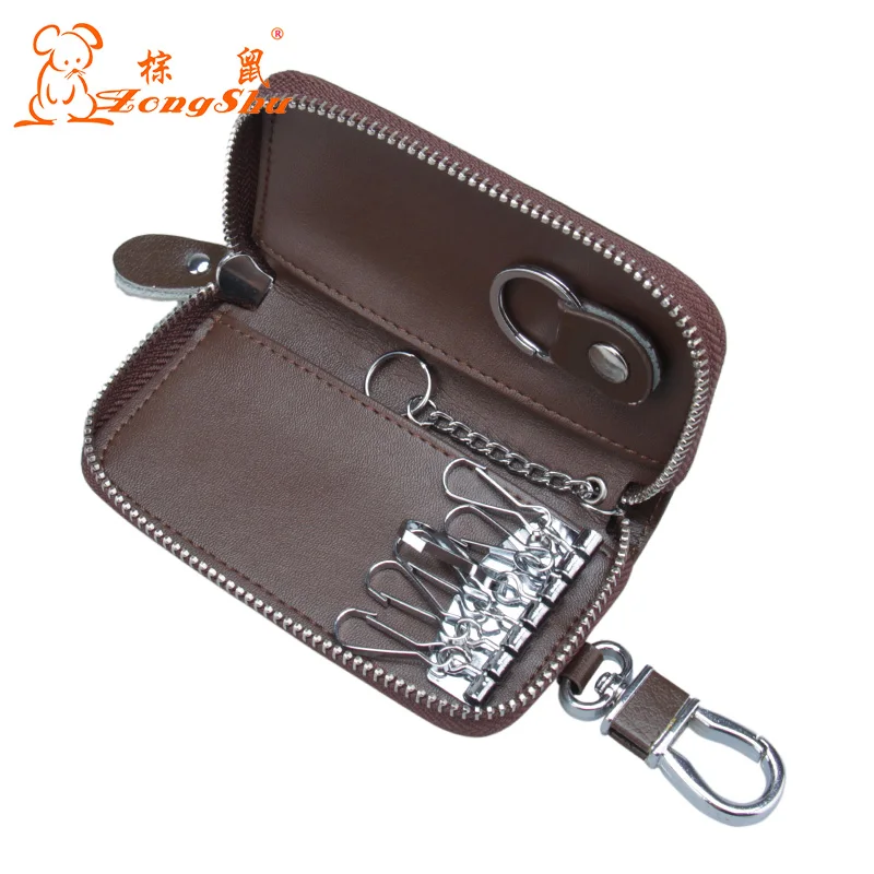 

Genuine Leather Men Car Key Wallet Multi Function Mature Women Key Case Housekeeper Holders Keychain Rings (customize available)