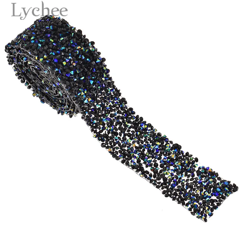 Lychee 1 ярд, стразы из бисера, железная отделка, Хрустальная кружевная лента, сделай сам, швейные принадлежности, аксессуары для свадебного платья