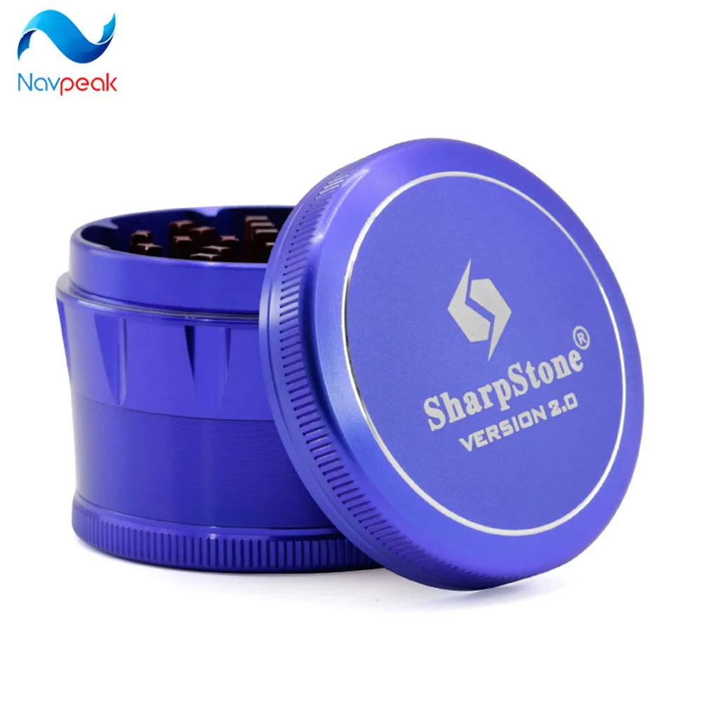 

New Style 5 Colors 2.5 Inches 63mm SharpStone 4 Layers Aluminum Alloy Chamfer Herb Grinder Metal Grinder