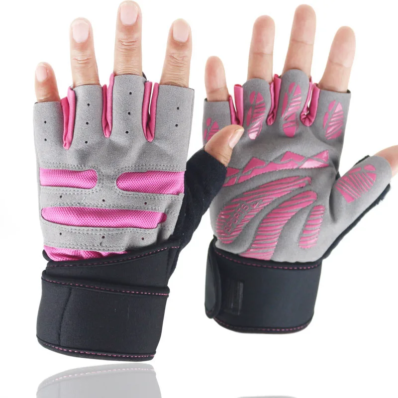 

TNINE Women Bodybuilding Fitness Gloves Outdoor Sport Men Bike Cycling Riding Half Finger luva ciclismo Men Workout Gym Gloves