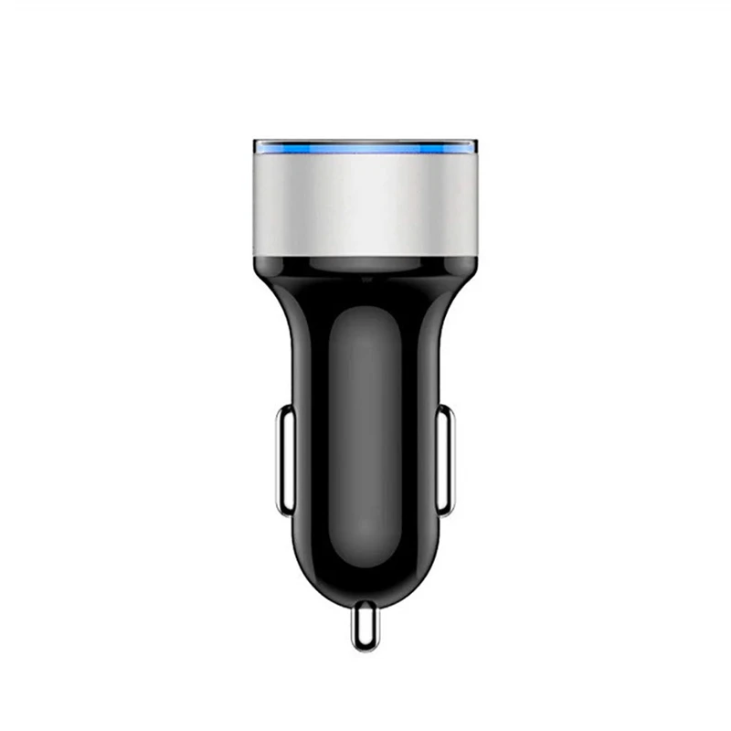 2-портовое usb-автомобильное Зарядное устройство прикуриватель адаптер дисплея автомобиля Зарядное устройство для IPhone Ipad samsung Xiaomi huawei быстрый автоматический Laadstation - Тип штекера: Silver