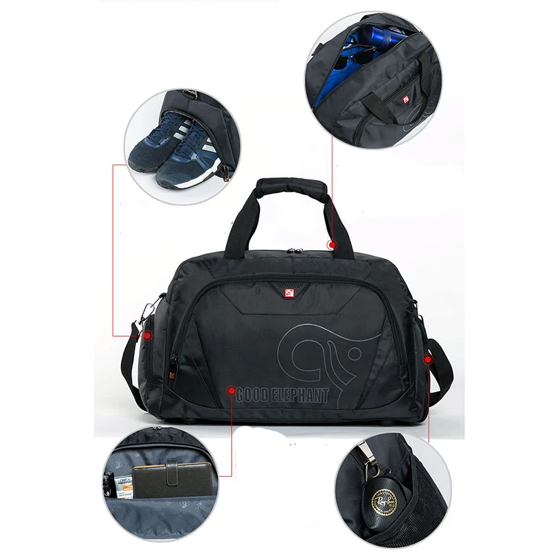 Billige Qualität Große Kapazität Sport Sporttasche Männer Frauen Fitness Tasche Schuh Lagerung Basketball Sport Im Freien Reise Schulter Tasche HAB511