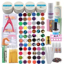 Маникюрный набор, набор гелевых лаков для ногтей, 3 цвета, гель для ногтей, блестящая пудра, набор маникюрных инструментов для УФ гель для ногтей, инструменты, набор для ногтей