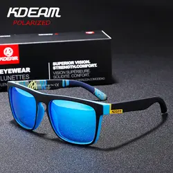 Высоко рекомендованный Для мужчин дед KDEAM Зеркало поляризованных солнцезащитных очков Для мужчин квадратный спортивные солнцезащитные