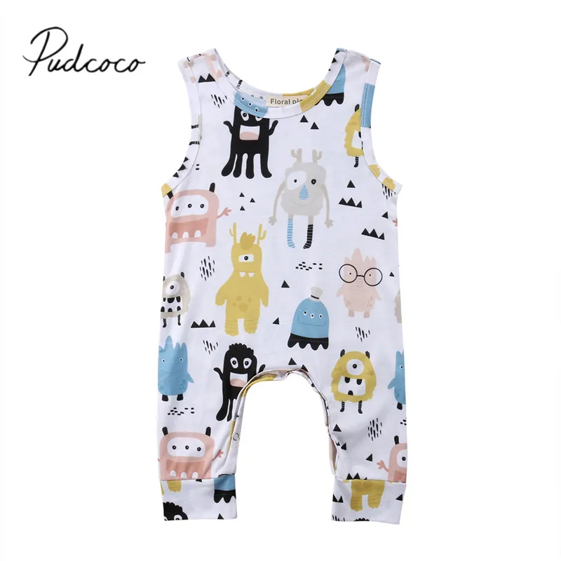 

2018 Brand New Newborn Toddler Infant Baby Boy Girl Cartoon Romper Jumpsuit Playsuit Outfits Colorful Clothes Sleeveless Sunsuit