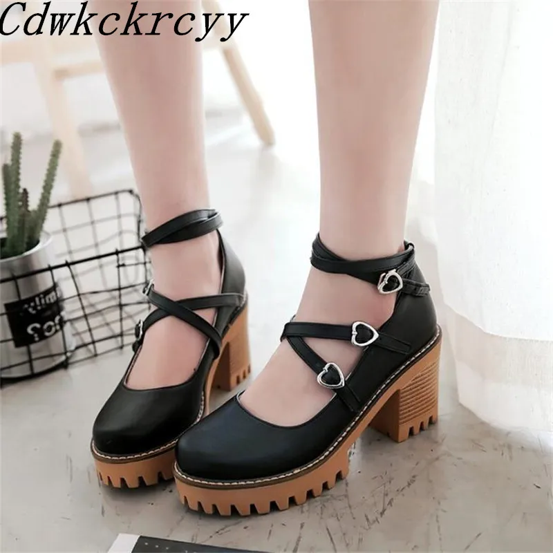 

Spring and Autumn New pattern fashion Round head High-heeled Women Shoes Sweet Academic Style Shallow mouth Party Women Shoes