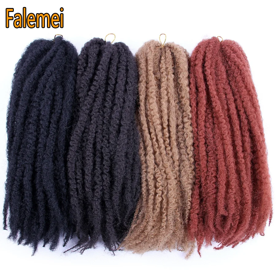 FALEMEI, вязанные крючком косички Marley, волосы, 18 дюймов, 100 г/упак., Омбре, вязанные крючком волосы для наращивания, афро, кудрявые, мягкие, крученые, вязанные, косички