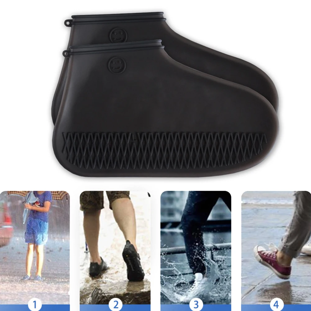 

Thicken Shoe Cover Rain Protector Solid Portable Waterproof Hiking Outdoor Easy Clean Silicone Durable Reusable Non Slip#137