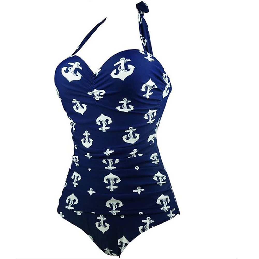 

2019 Woman Plus size Swimsuit One Piece push up Bathing Suit for Women Big Leaf Swimming Vintage Bather Female Swimwear