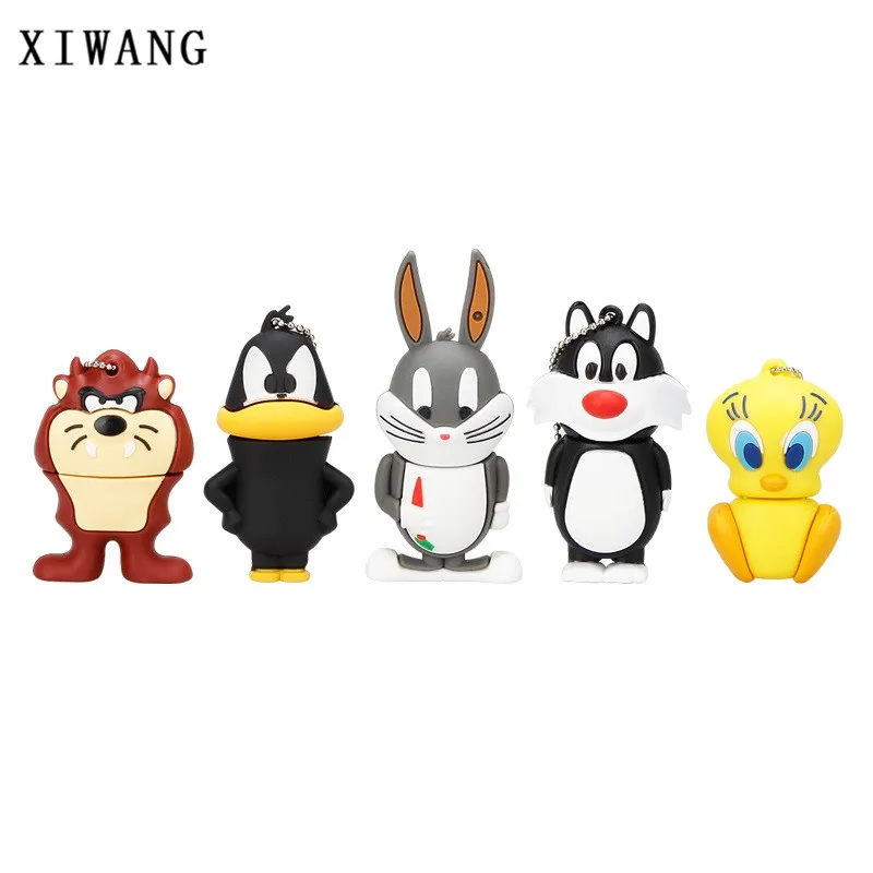 Лучший Мультфильм кошка утка Лев Кролик ворона животных серии флеш диск usb 2,0 128 Гб 8 16 накопитель 32 64 флешки usb Memory Stick