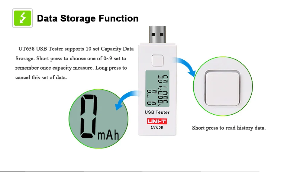 UNI-T UT658 USB тестер U диск доктор Цифровой вольтметр амметр зарядное устройство Напряжение измеритель тока для сотового телефона мобильный мощность ноутбука