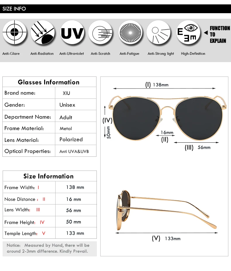XIU Ретро Винтажные HD поляризационные солнцезащитные очки для мужчин и женщин брендовые дизайнерские модные солнцезащитные очки для пилота высокое качество очки для вождения UV400