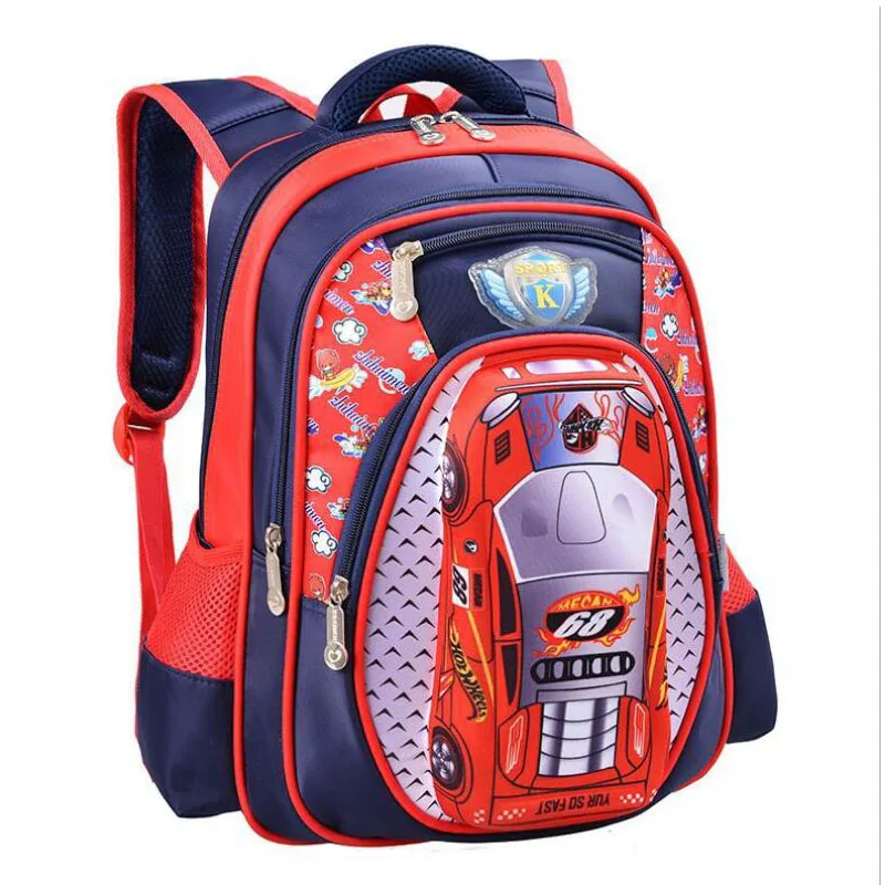 3D Cartoon Big Capacity Russia Style Orthopedic School bags For Boys Car Ultralight Waterproof Backpack Child