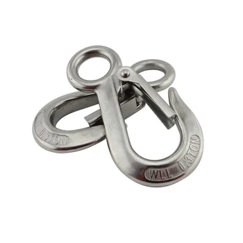 

Stainless Large Eye Lifting Crane Snap Hooks Marine Heavy Duty Safety Working Load Limit of 300Kg Spring Cargo Hook 5pcs 92mm