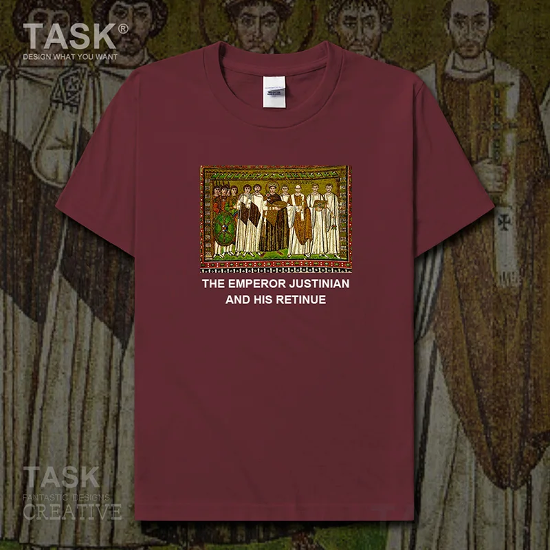 

Personality fashion oil painting mens t-shirt Maximianus Of Ravenna retro print Short sleeve clothes cotton summer casual tops