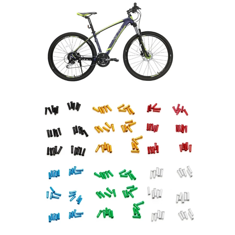 50*High quality Durable bike Alloy Derailleur Shift Inner Cable End Cap 7colors