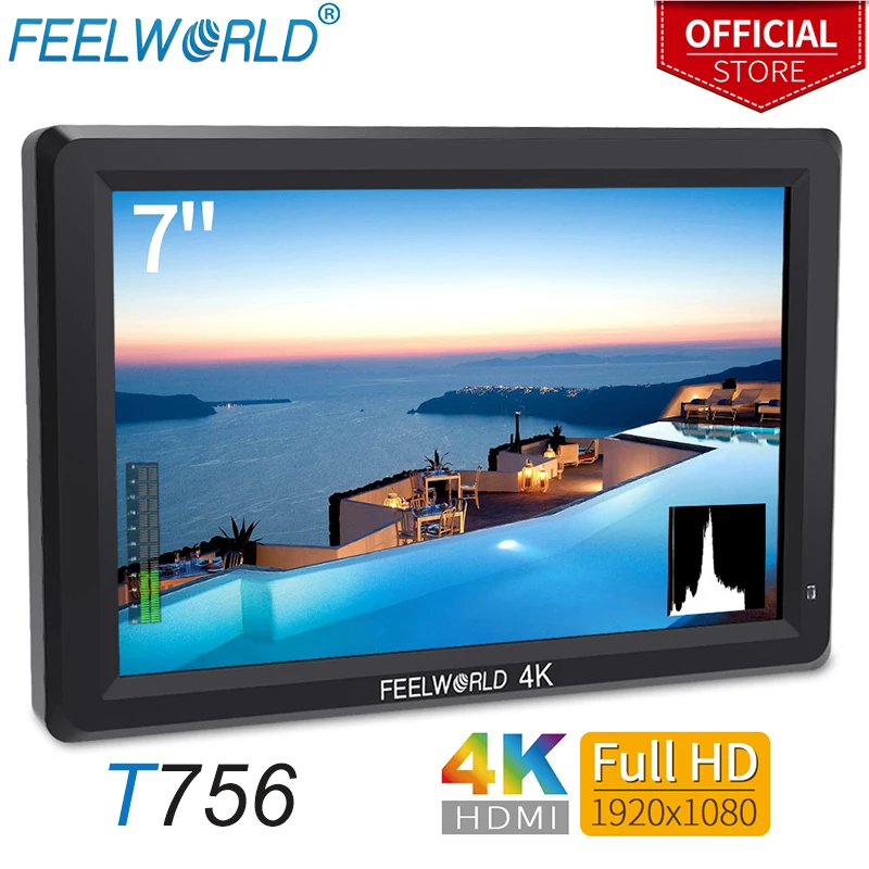 US $158.99 Feelworld 7 Inch IPS 1920x1200 4K Monitor HDMI Video Camera Field Monitor For DSLR Canon Nikon Sony ZHIYUN T756
