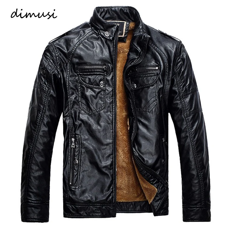 Vente Hiver homme veste en cuir hommes manteaux de fourrure à l intérieur des hommes moto veste de haute qualité en cuir PU veste zippée grande taille. YA117