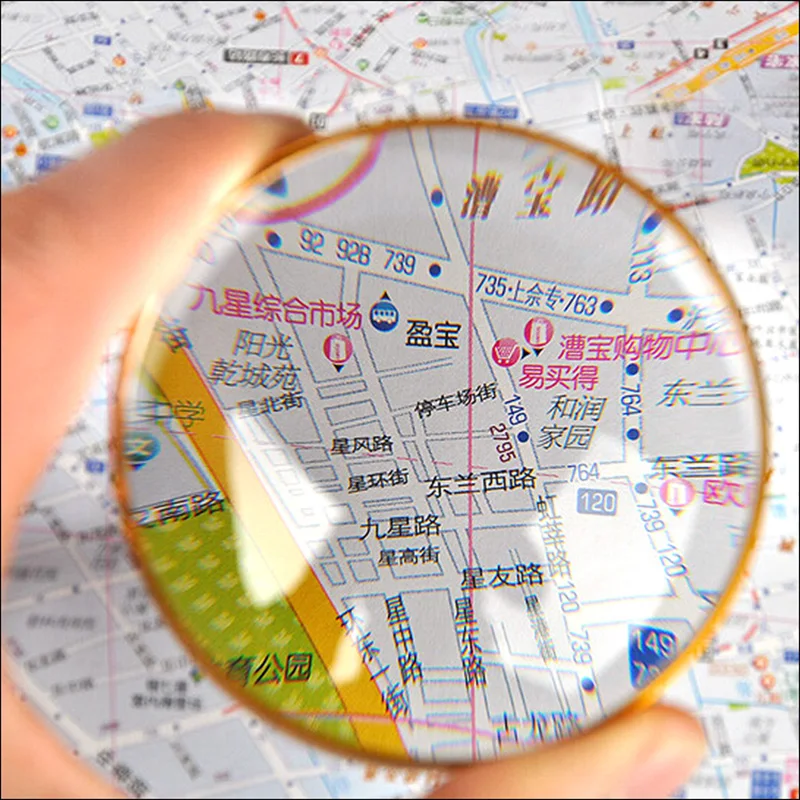 

1PC Paperweight Reading Magnifying glass with gold frame Spherical Jeweler Magnifier 3x Map Loupe