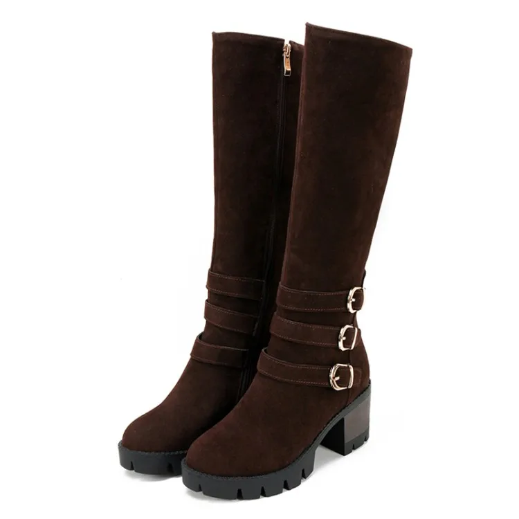 

Big Size 9 10 11 12 thigh high boots knee high boots over the knee boots boots women ladies boots Side zipper with belt buckle