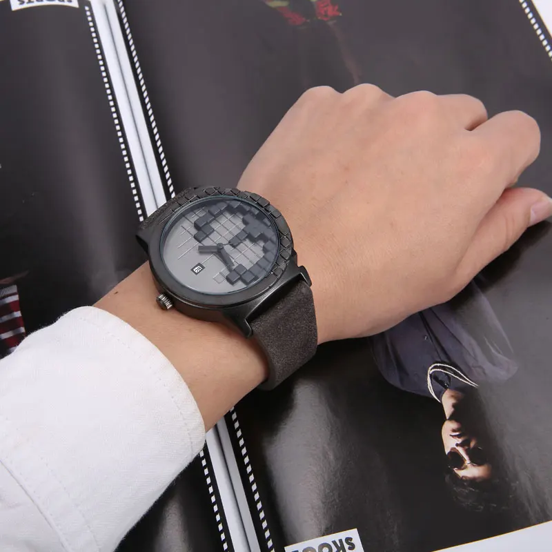 Творческая минималистский Стиль часы Для мужчин S три-ди Для мужчин sions Водонепроницаемый Дата Спорт Кварцевые часы Для женщин Для мужчин Lover уникальные часы подарки