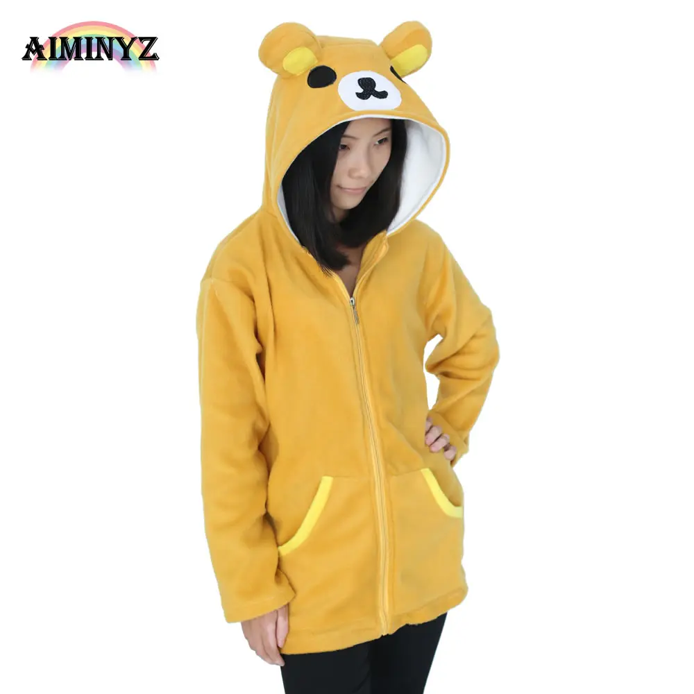 AIMINYZ фланелевая мягкая теплая одежда с изображением животных и медведя унисекс