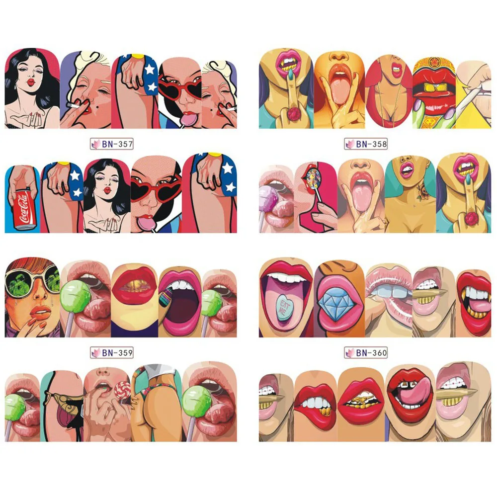 12pcs-Pop-Art-Slider-For-Nails-Full-Wraps-Water-Transfer-Nail-Art-Sticker-DIY-Lips-Cool (2)