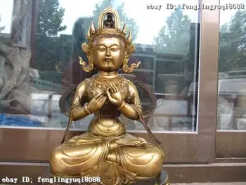 

13"Chinese Buddhism Bronze Copper Guan Yin Kwan-yin Bodhisattva Buddha statue Discount 55%