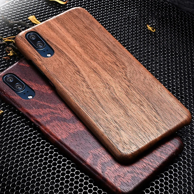 

ultra slim wooden case For Huawei P20 Pro P20 back cover with Fiber 360 full protection For Huawei P20 Pro P20 Wood Shell