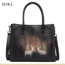 Новые женские сумки из натуральной кожи в стиле ретро, дизайнерские сумки с оленем на одно плечо, кожаные креативные сумки, лидер продаж
