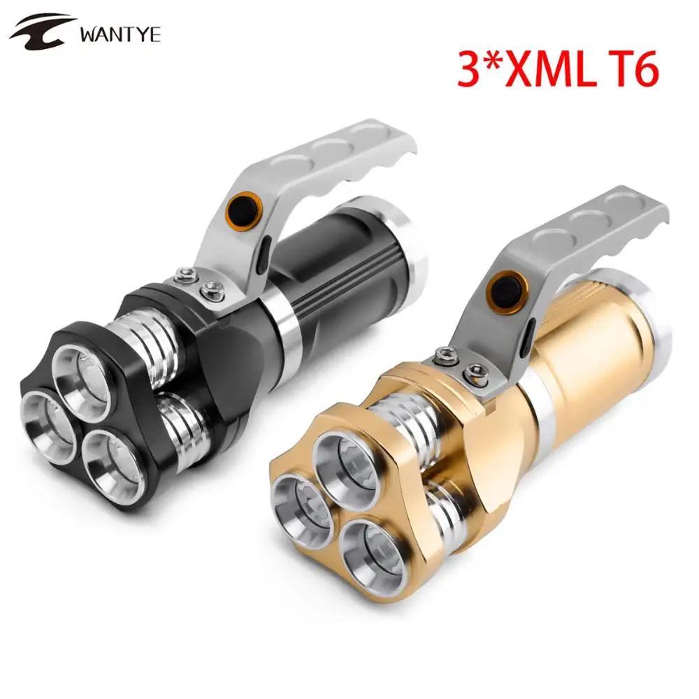 Powerful 10000lm 3*XML-T6 LED 18650 Flashlight Torch lamp 5 Mode Rechargerable Torch Defensive Hunting Tactical Flash light Lamp