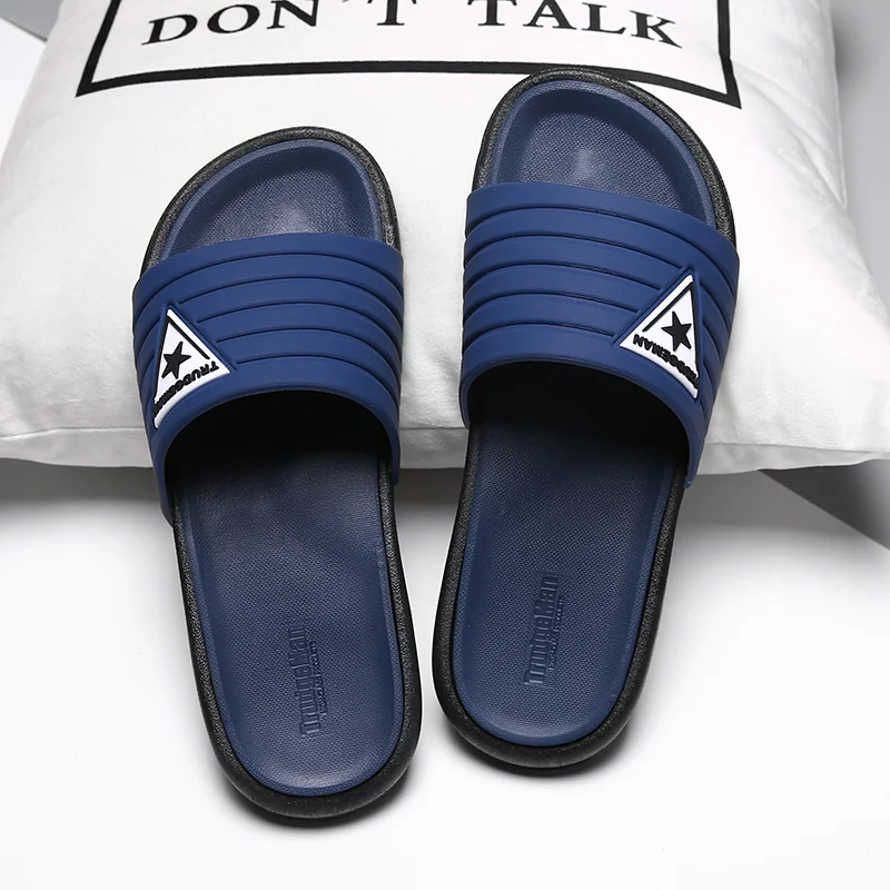 

Bathroom Slippers Men Beach Shoes Indoor Slippers for Men Blue Black Pool Slippers Male Summer Flip Flops Anti-Slip Home Shoes