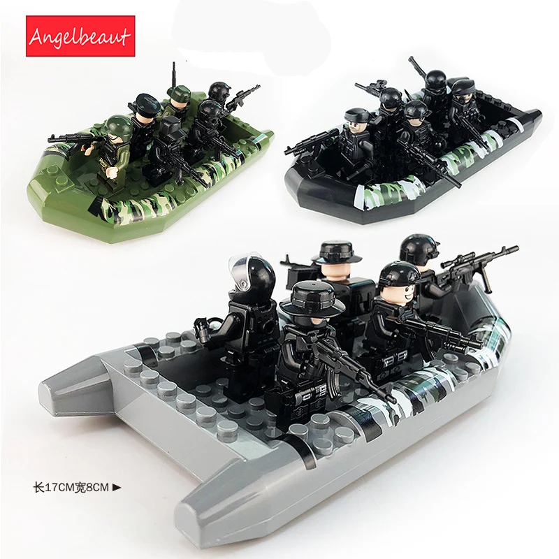 12Pcs/set  Building Blocks Toys Military Special Forces Soldiers Bricks Figures Guns Weapons Compatible Legoings Armed SWAT Gift